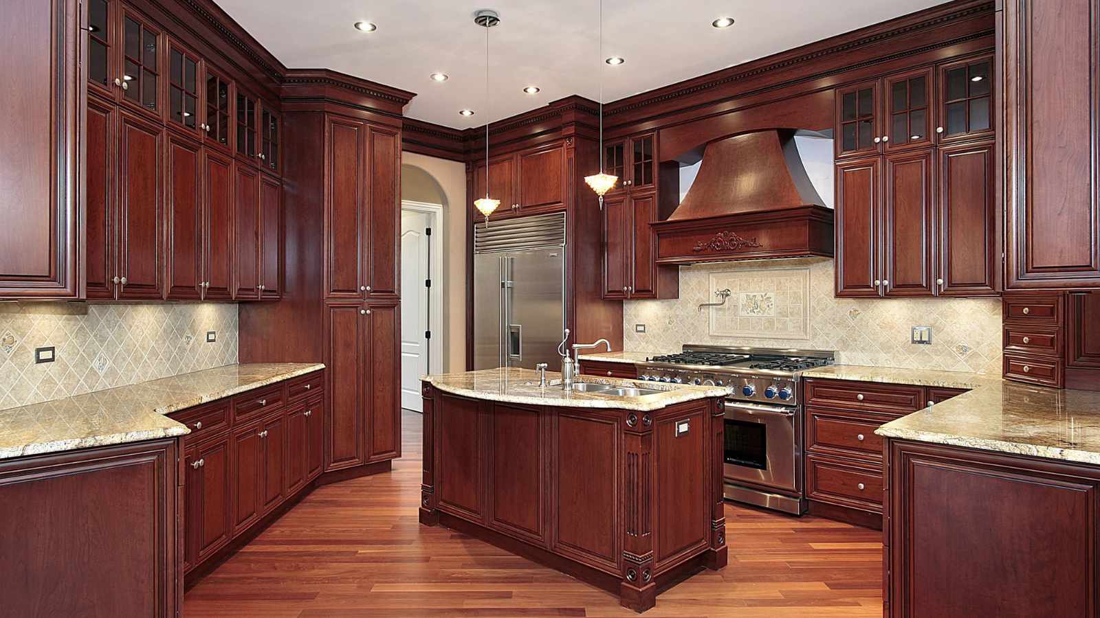 Outdated Kitchens — Granite & Cherry Cabinets