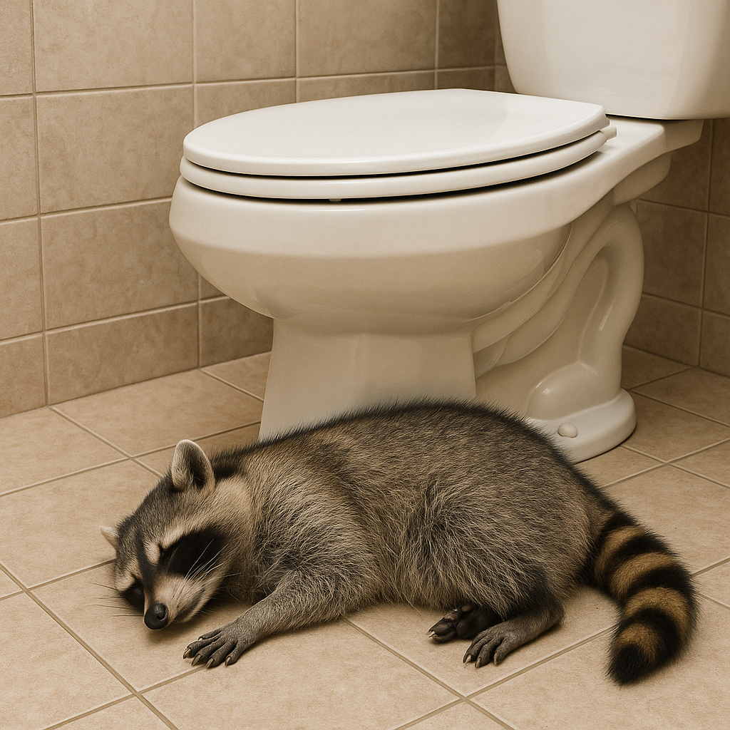 Raccoon found drunk