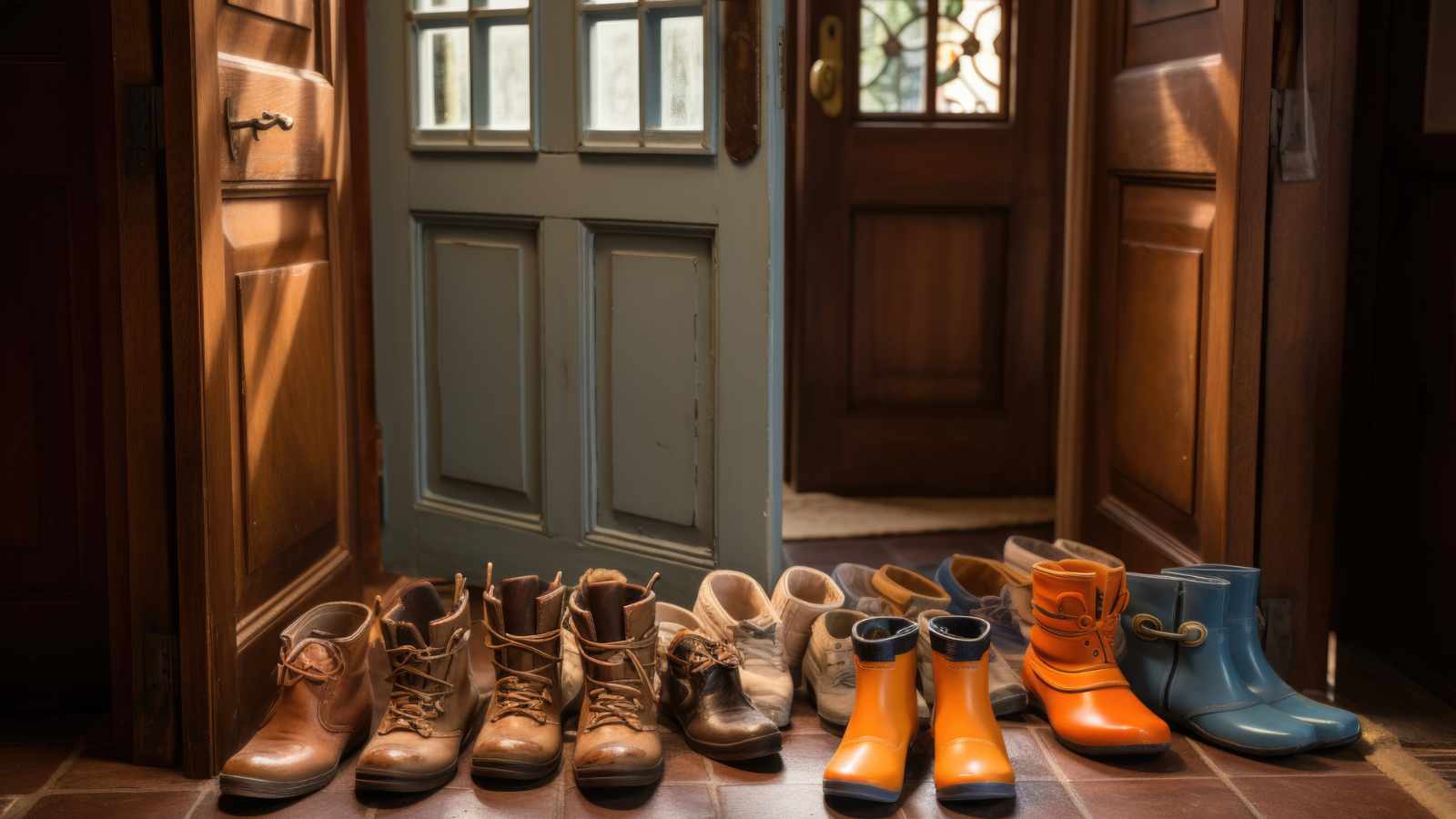 Shoes Piled by the Door