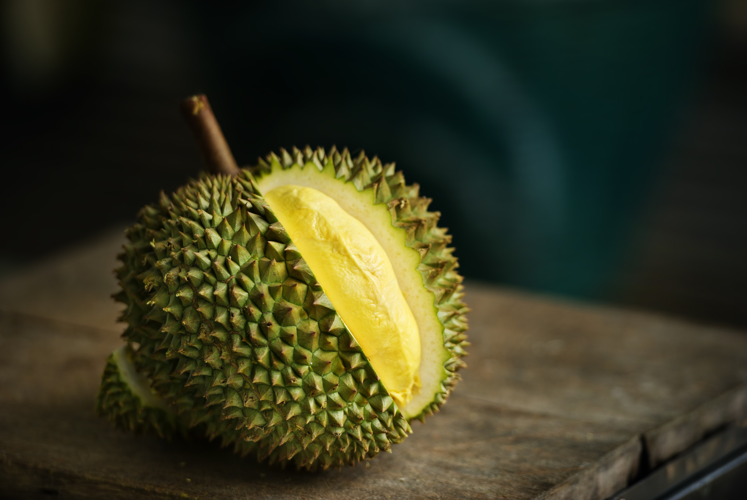 yellow Durian on table