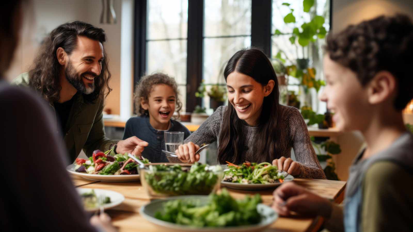 family eating a meal