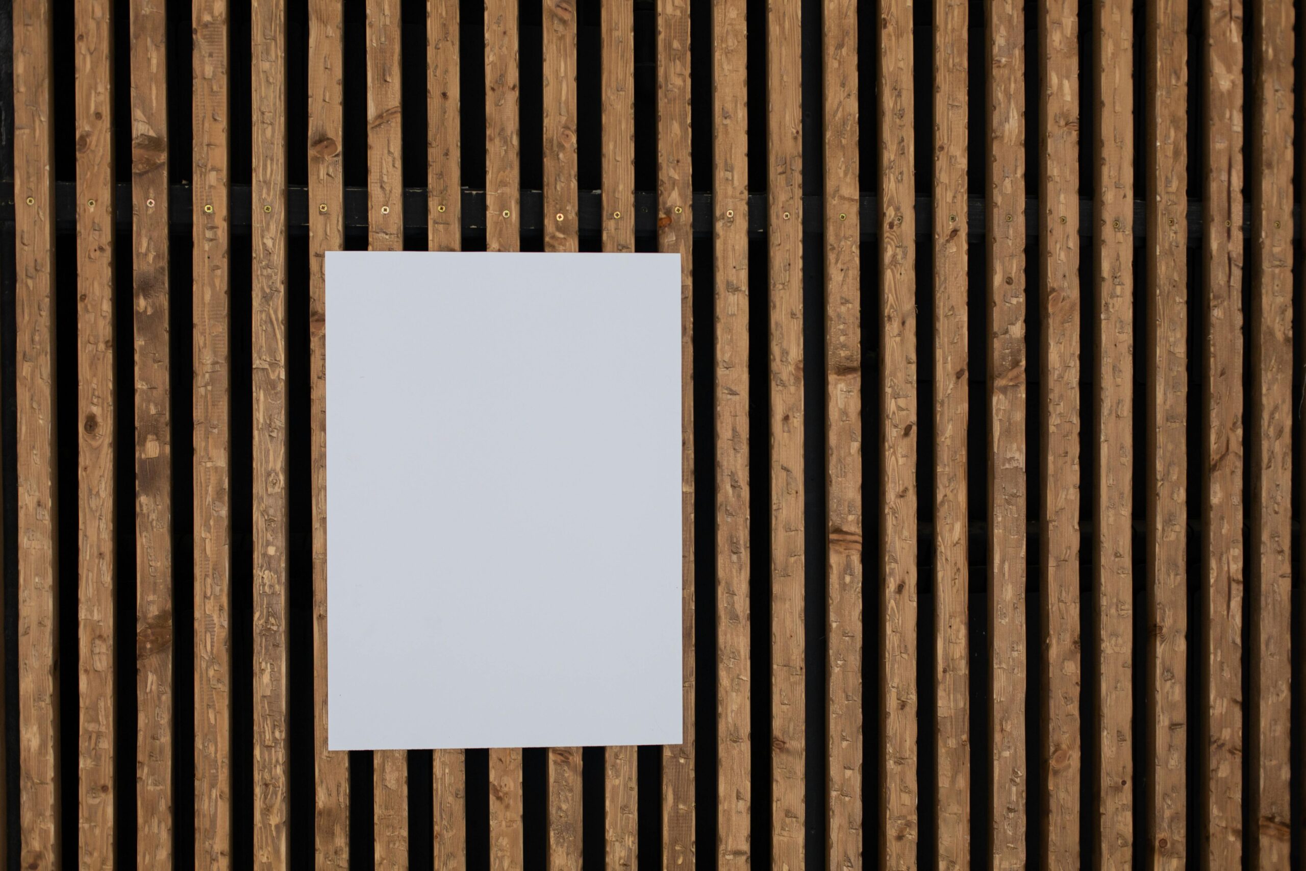Blank sheet on wooden planks