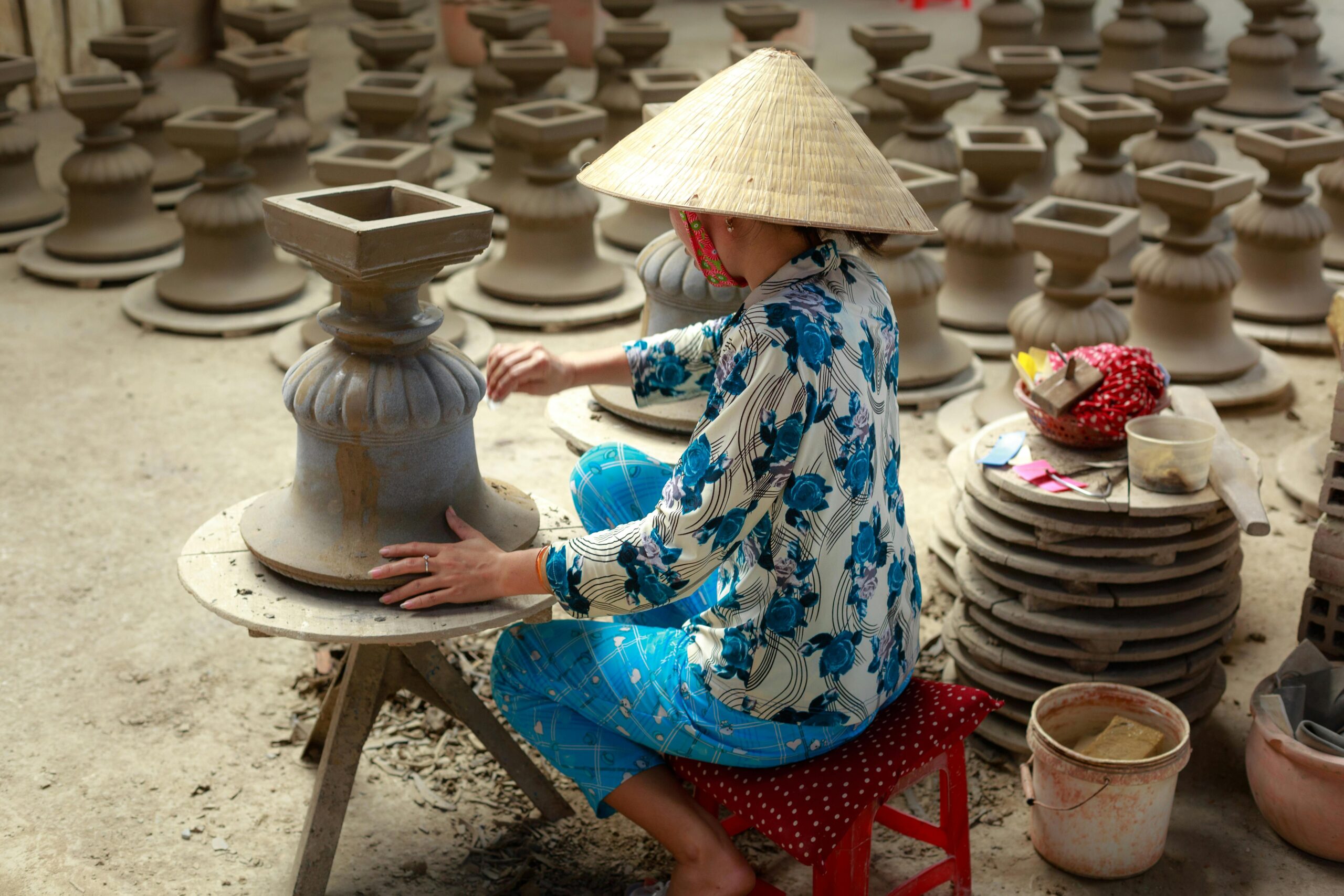 Woman Selling Handmade Craft