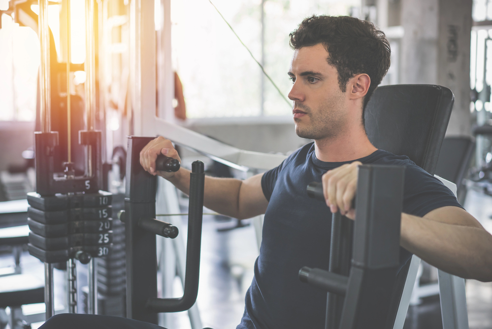 man exercise gym