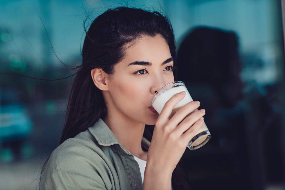 woman thinking coffee
