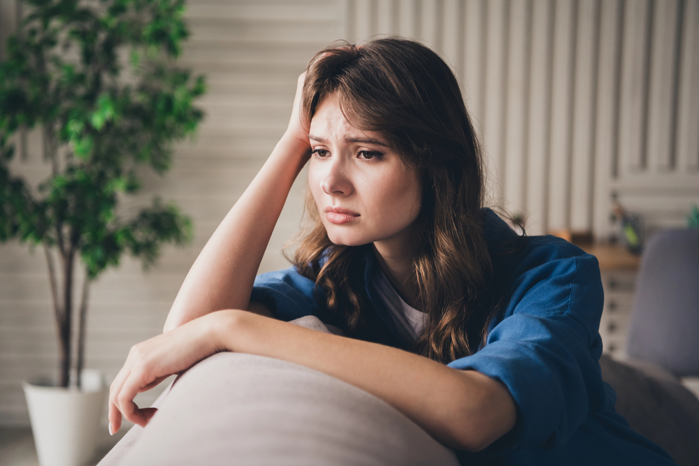 sad woman thinking