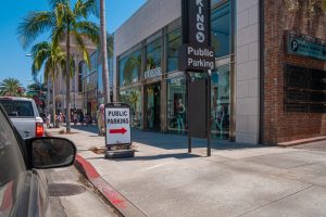 LOS ANGELES, USA - JUNE 28, 2016: View of public parking on streets of Los Angeles Downtown