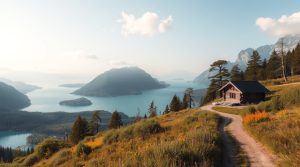 Panoramic view of Lake Lucerne in Switzerland, Europe