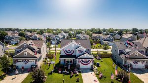 Aerial view of a beautiful community in the United States of America