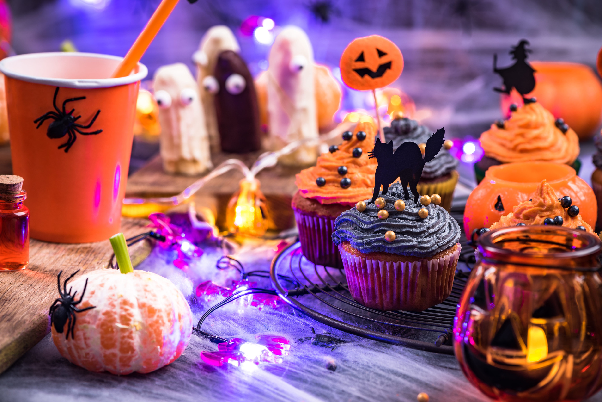 Homemade festive food for Halloween.