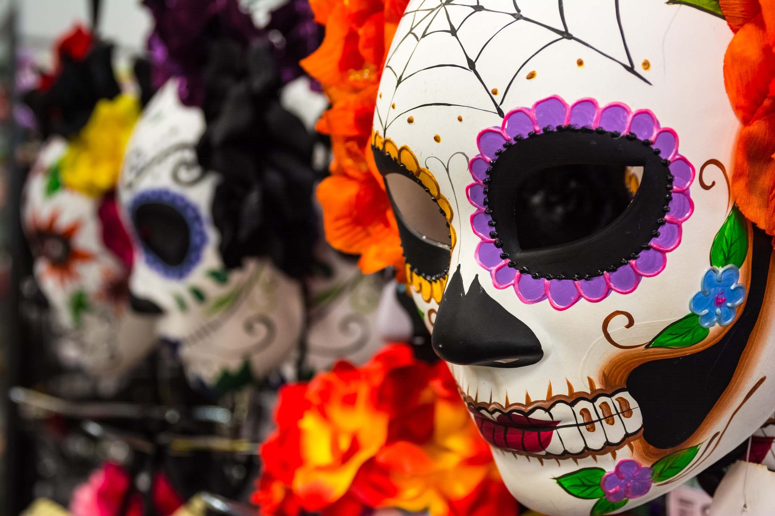 Mexican Halloween Mask Grafitti Decoration Holiday Costume Piece