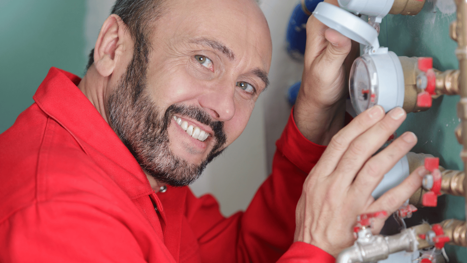 checking the water meter